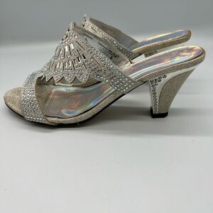 Pierre Dumas Silver Eva Rhinestone Heels